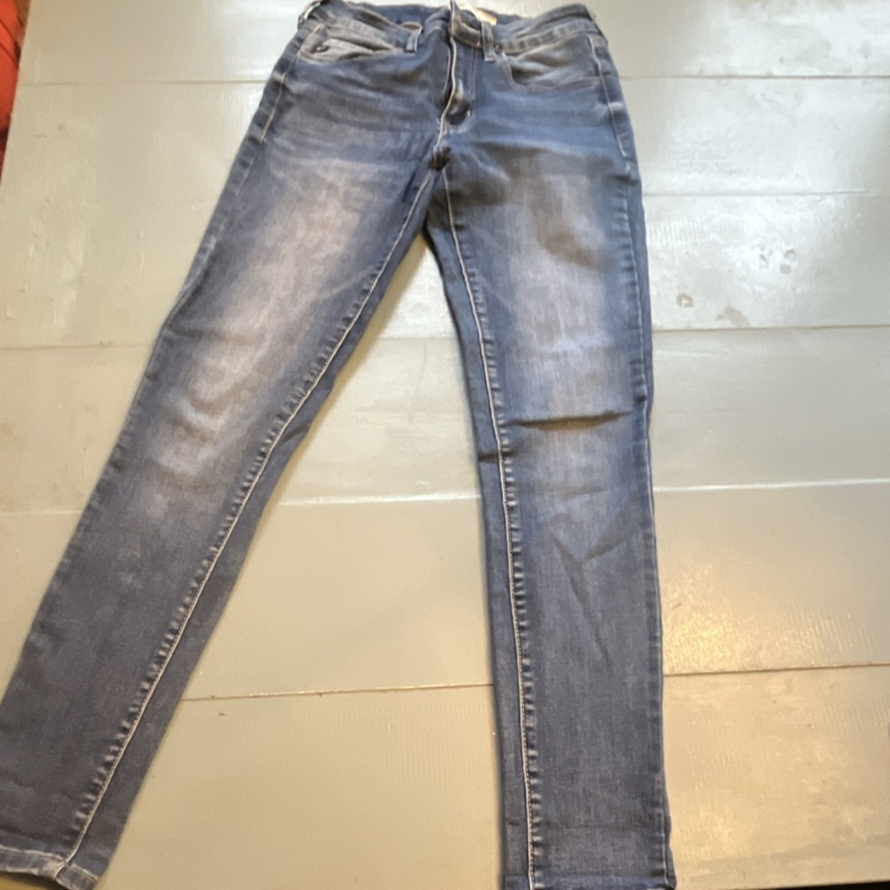 KanCan Women's Skinny Fit Stretch Denim Jeans Blue Button Zip 5-Pocket